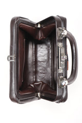 Recess Designer Consignment Vintage Roberta Di Camerino Velvet & Leather Hinged Frame Bag Mini Luggage Los Angeles Resale