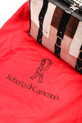Recess Designer Consignment Vintage Roberta Di Camerino Velvet & Leather Hinged Frame Bag Mini Luggage Los Angeles Resale