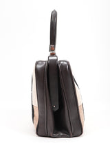 Recess Designer Consignment Vintage Roberta Di Camerino Velvet & Leather Hinged Frame Bag Mini Luggage Los Angeles Resale