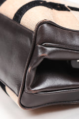 Recess Designer Consignment Vintage Roberta Di Camerino Velvet & Leather Hinged Frame Bag Mini Luggage Los Angeles Resale