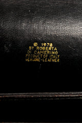 Vintage Roberta di Camerino Velvet Striped Leather Accordion Clutch Bag Label Stamp at Recess LA