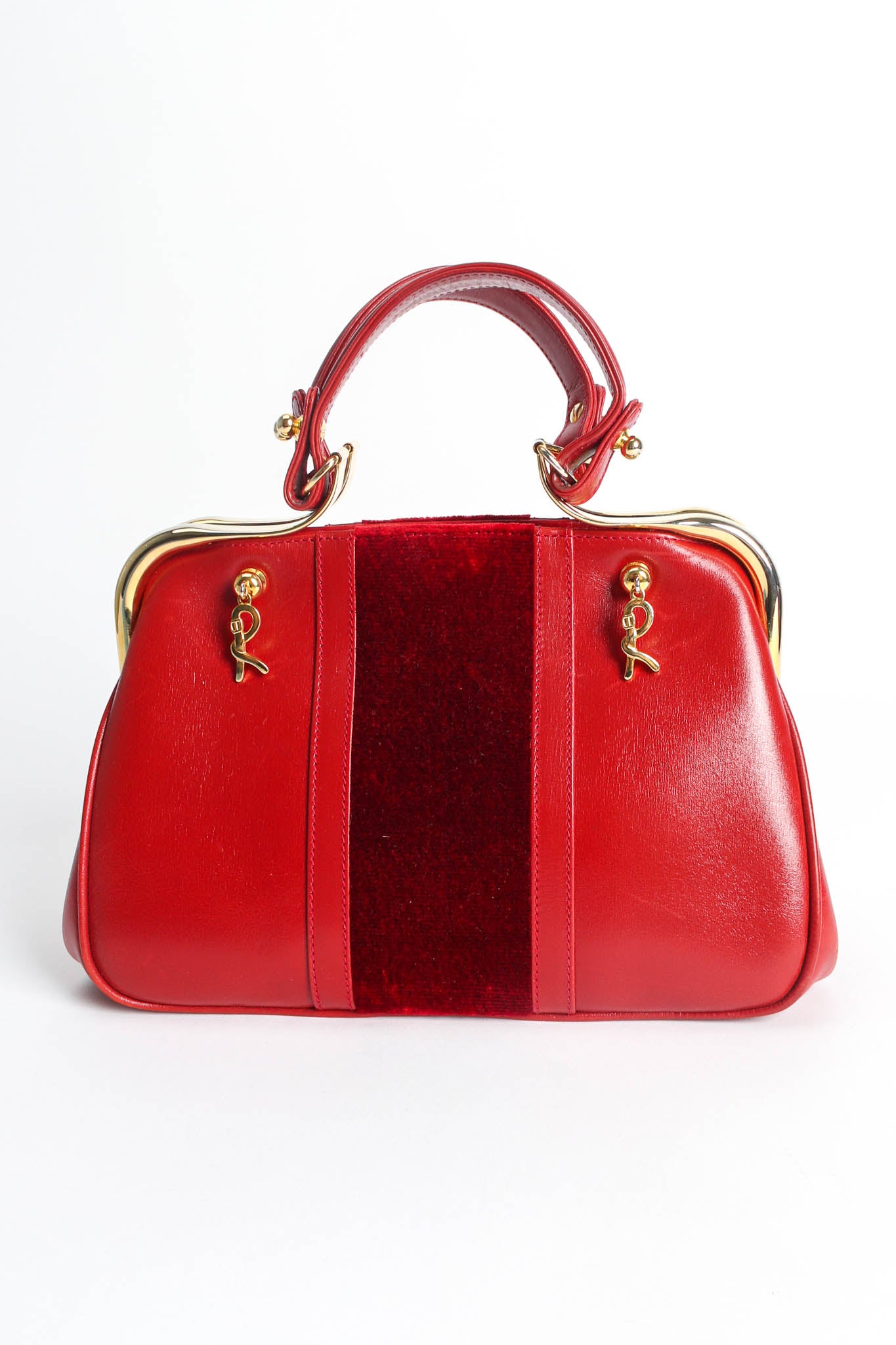 Vintage Roberta Di Camerino Mini Caravel Leather Frame Bag back @ Recess Los Angeles