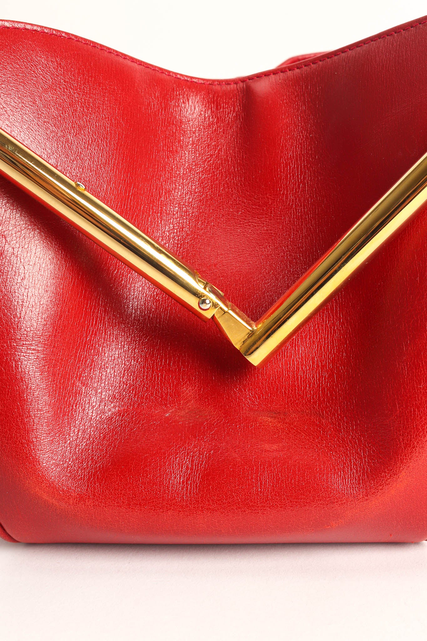 Vintage Roberta Di Camerino Mini Caravel Leather Frame Bag hinge/marks @ Recess Los Angeles