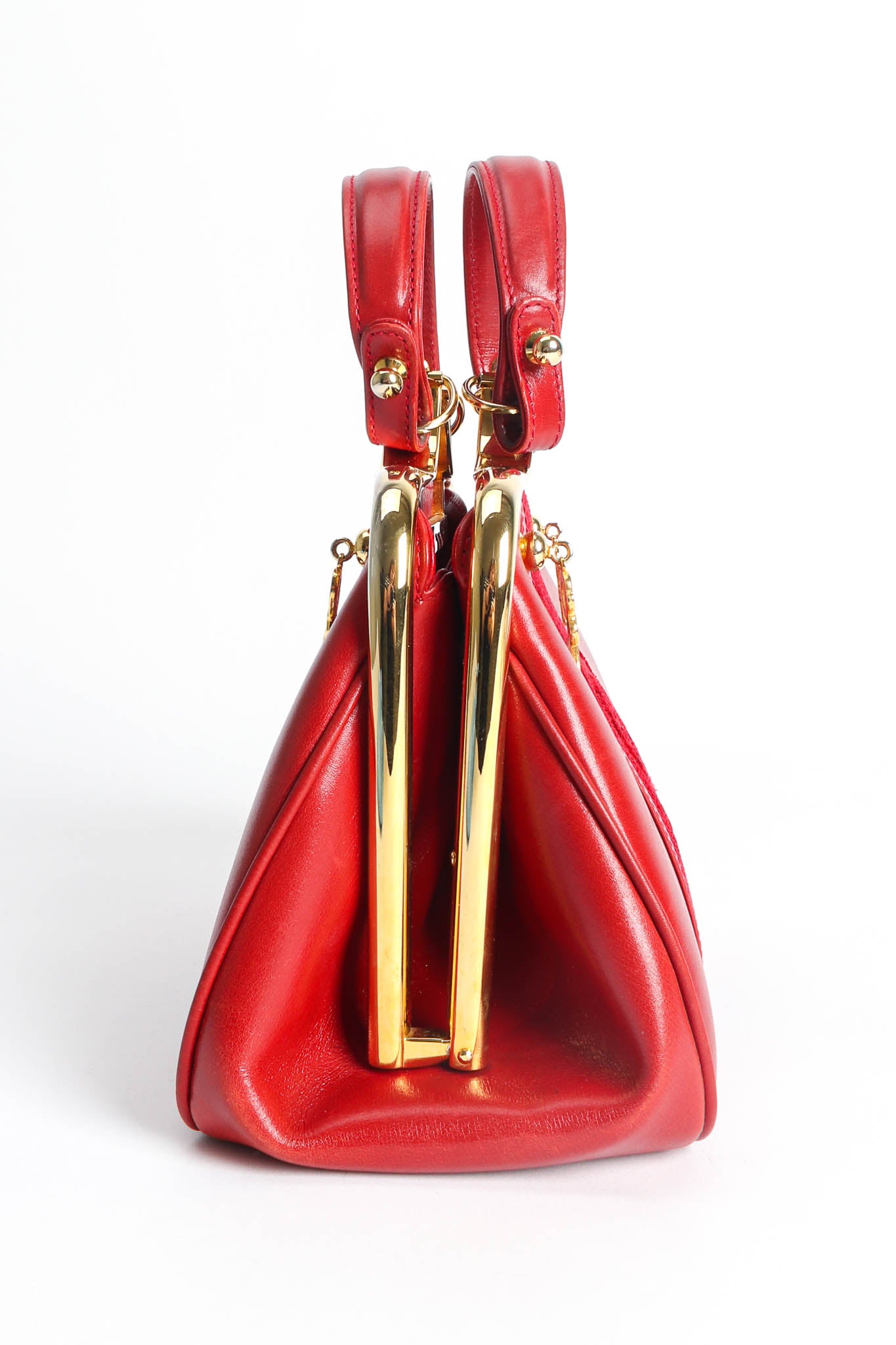 Vintage Roberta Di Camerino Mini Caravel Leather Frame Bag side @ Recess Los Angeles