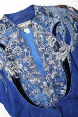 Recess Designer Consignment Vintage Roberto Cavalli Lace Lapel Liberace Suede Jacket Los Angeles Resale