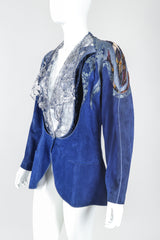Recess Designer Consignment Vintage Roberto Cavalli Lace Lapel Liberace Suede Jacket Los Angeles Resale