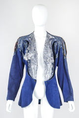 Recess Designer Consignment Vintage Roberto Cavalli Lace Lapel Liberace Suede Jacket Los Angeles Resale