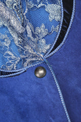 Recess Designer Consignment Vintage Roberto Cavalli Lace Lapel Liberace Suede Jacket Los Angeles Resale