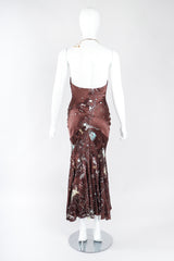 Recess Los Angeles Designer Consignment Resale Recycle Vintage Roberto Cavalli Astrology Star Chart Scorpio Silk Halter Dress