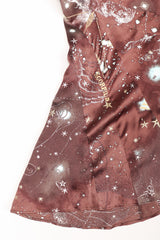 Recess Los Angeles Designer Consignment Resale Recycle Vintage Roberto Cavalli Astrology Star Chart Scorpio Silk Halter Dress