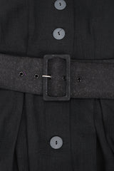 Recess Los Angeles Vintage Rodier Cotton Belted Bertha Cape Collar Dress