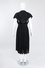 Recess Los Angeles Vintage Rodier Cotton Belted Bertha Cape Collar Dress