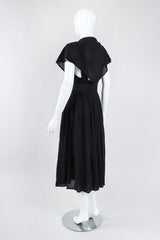 Recess Los Angeles Vintage Rodier Cotton Belted Bertha Cape Collar Dress