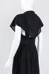 Recess Los Angeles Vintage Rodier Cotton Belted Bertha Cape Collar Dress