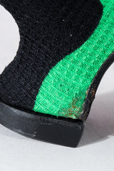 Vintage Roger Vivier 80s Satin Colorblock Ankle Tie Heel scuff