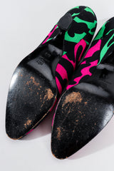 Vintage Roger Vivier 80s Satin Colorblock Ankle Tie Heels soles at Recess Los Angeles