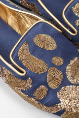 Recess Los Angeles Vintage Roger Vivier Metal Couching Embroidered Organic Freeform Loafers Smoking Slippers