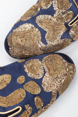 Recess Los Angeles Vintage Roger Vivier Metal Couching Embroidered Organic Freeform Loafers Smoking Slippers