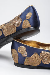 Recess Los Angeles Vintage Roger Vivier Metal Couching Embroidered Organic Freeform Loafers Smoking Slippers