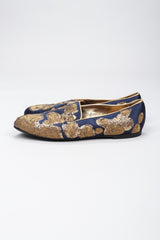 Recess Los Angeles Vintage Roger Vivier Metal Couching Embroidered Organic Freeform Loafers Smoking Slippers