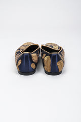 Recess Los Angeles Vintage Roger Vivier Metal Couching Embroidered Organic Freeform Loafers Smoking Slippers