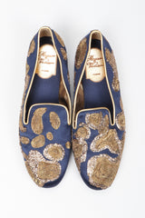 Recess Los Angeles Vintage Roger Vivier Metal Couching Embroidered Organic Freeform Loafers Smoking Slippers