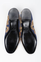 Recess Los Angeles Vintage Roger Vivier Metal Couching Embroidered Organic Freeform Loafers Smoking Slippers