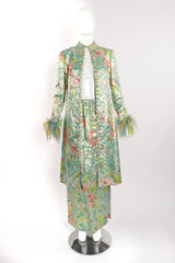 Vintage Romantica Victor Costa Romantica Brocade Duster & Skirt Set on Mannequin front at Recess LA