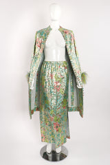Vintage Romantica Victor Costa Romantica Brocade Duster & Skirt Set on Mannequin open at Recess LA