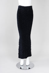 Recess Los Angeles Vintage Romeo Gigli Midnight Ruched Velvet Mermaid Skirt