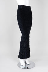 Recess Los Angeles Vintage Romeo Gigli Midnight Ruched Velvet Mermaid Skirt