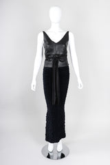 Recess Los Angeles Vintage Romeo Gigli Midnight Ruched Velvet Mermaid Skirt