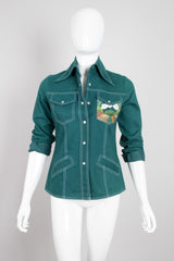 Vintage Roncelli Painted Twill Western Shirt Recess Los Angeles LA