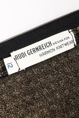 Recess Los Angeles Vintage Collectable Rudi Gernreich Gold Metallic Lamé Pieced Knit Skirt