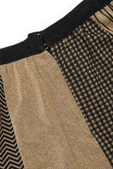 Recess Los Angeles Vintage Collectable Rudi Gernreich Gold Metallic Lamé Pieced Knit Skirt