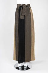 Recess Los Angeles Vintage Collectable Rudi Gernreich Gold Metallic Lamé Pieced Knit Maxi Skirt