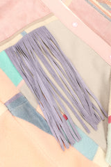 Recess Los Angeles Vintage SFR Santa Fe ReCreations Suede Fleece Pastel Fringe Southwest Jacket