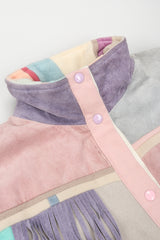Recess Los Angeles Vintage SFR Santa Fe ReCreations Suede Fleece Pastel Fringe Southwest Jacket