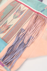 Recess Los Angeles Vintage SFR Santa Fe ReCreations Suede Fleece Pastel Fringe Southwest Jacket