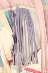 Recess Los Angeles Vintage SFR Santa Fe ReCreations Suede Fleece Pastel Fringe Southwest Jacket