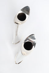 Vintage Sabattini Sculptural Silver Candle Holders (Set of 6) top opening @ Recess LA