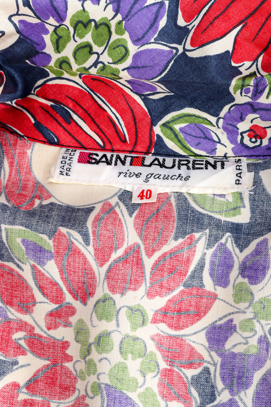 Multi-printed midi length dress by Yves Saint Laurent Label Close-up @recessla
