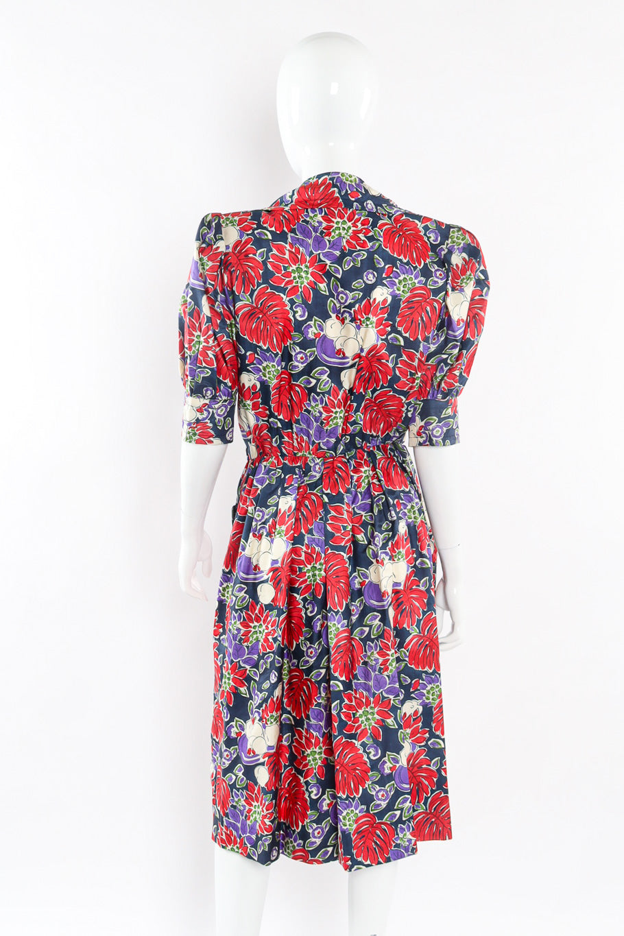 Multi-printed midi length dress by Yves Saint Laurent Back View @recessla