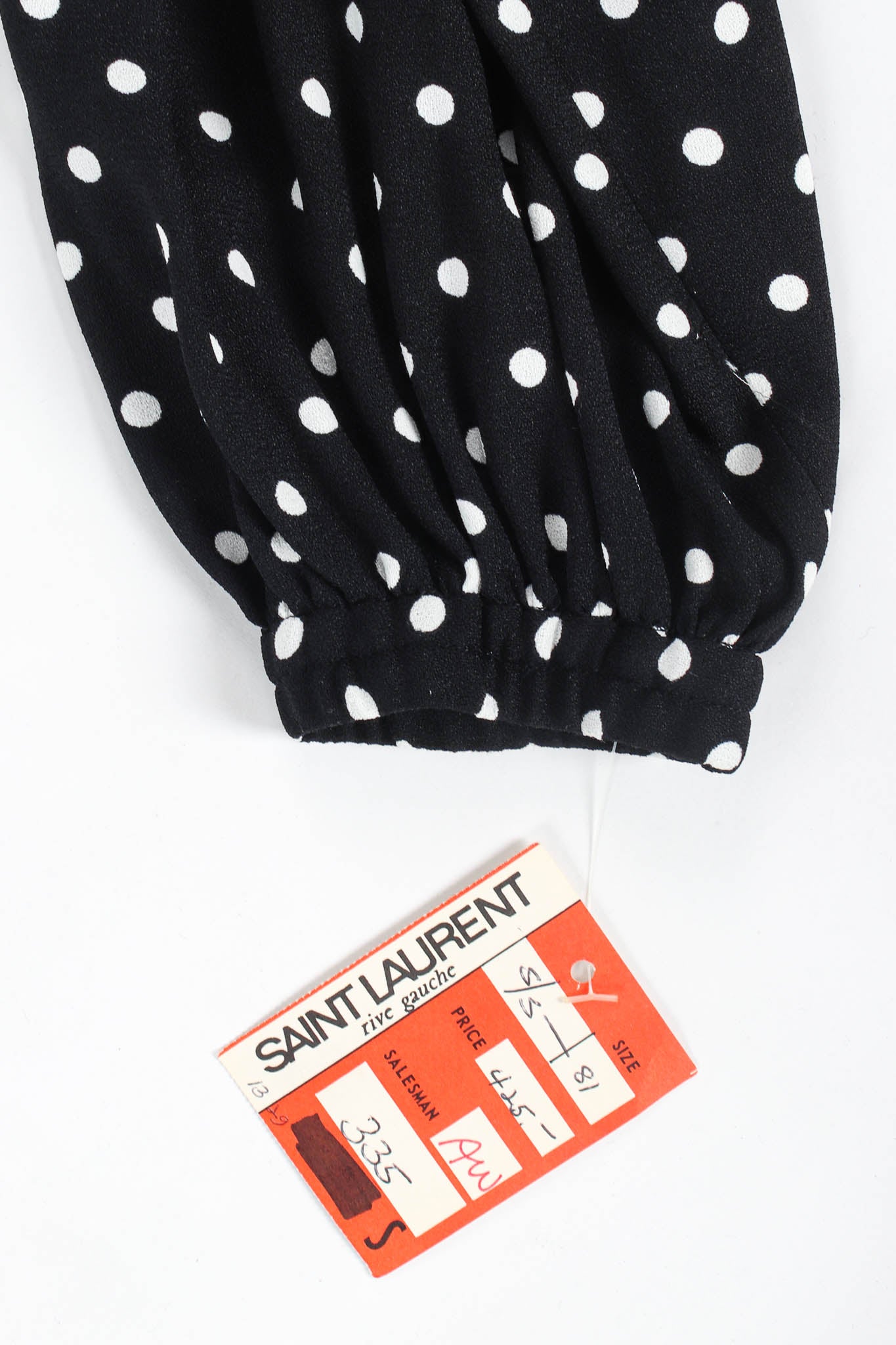 Vintage Saint Laurent 1981 S/S Polka Dot Carwash Pleat Dress original tag @ Recess Los Angeles