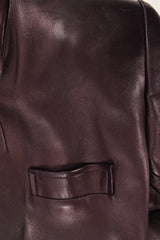 Vintage Saint Laurent 1980s Leather Dress Coat chest pocket/marks @ Recess Los Angeles