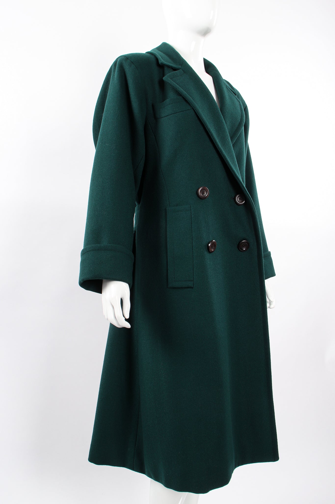 Emerald Green Wool Coat Long Wool Coat Double-breasted Wool Coat
