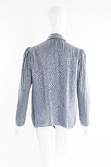 Vintage YSL Yves Saint Laurent Slit Neck Bow Blouse on Mannequin back at Recess Los Angeles