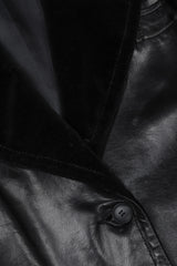 Recess Los Angeles Vintage Yves Saint Laurent YSL Velvet Tipped Leather Coat Dress