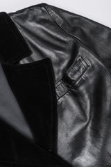 Recess Los Angeles Vintage Yves Saint Laurent YSL Velvet Tipped Leather Coat DressRecess Los Angeles Vintage Yves Saint Laurent YSL Velvet Tipped Leather Coat Dress