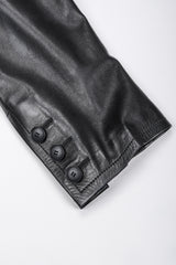 Recess Los Angeles Vintage Yves Saint Laurent YSL Velvet Tipped Leather Coat Dress